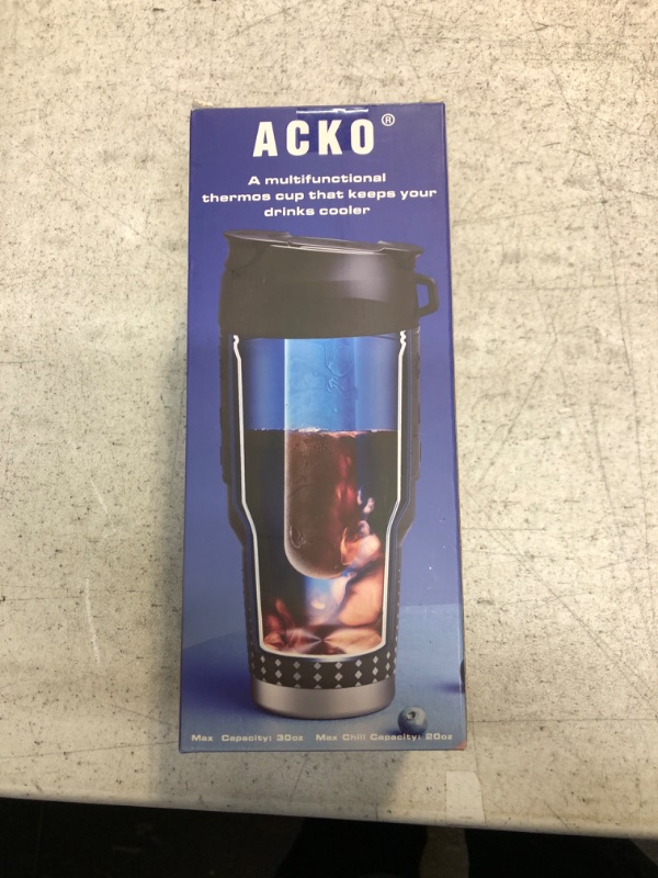 Photo 3 of Acko Tumbler with Coffee Chiller, Stainless Steel Insulated Tumbler, Reusable for Coffee/Tea/Beverage, 30oz (Black)