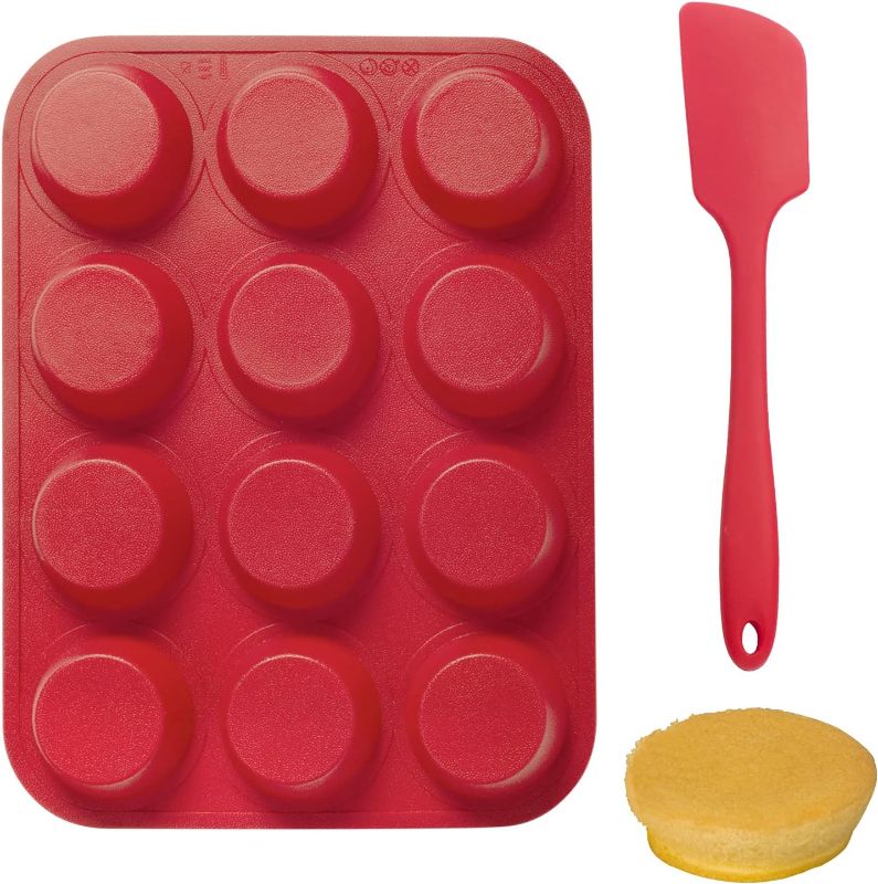 Photo 1 of AIMLOT Muffin Pan Cupcake Set, Non-stick Silicone Muffin Pan for Making Muffin Cakes, Tart, Bread, BPA Free and Dishwasher Safe
