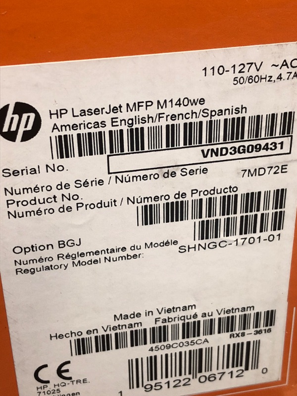 Photo 4 of HP LaserJet MFP M140we All-in-One Wireless Black & White Printer with HP+ and Bonus 6 Months Instant Ink (7MD72E) New Version: HP+, M140we