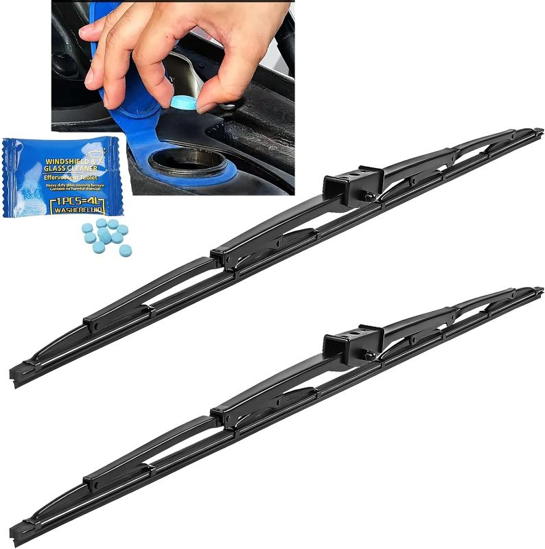 Photo 1 of 2Pcs 32" Heavy Duty Windshield Saddle Mount Wiper Blade Replacement for Motorhome Recreational Vehicle RV and Bus with  20 Pieces Car Concentrated Washer Tablets 27mm 23mm.
