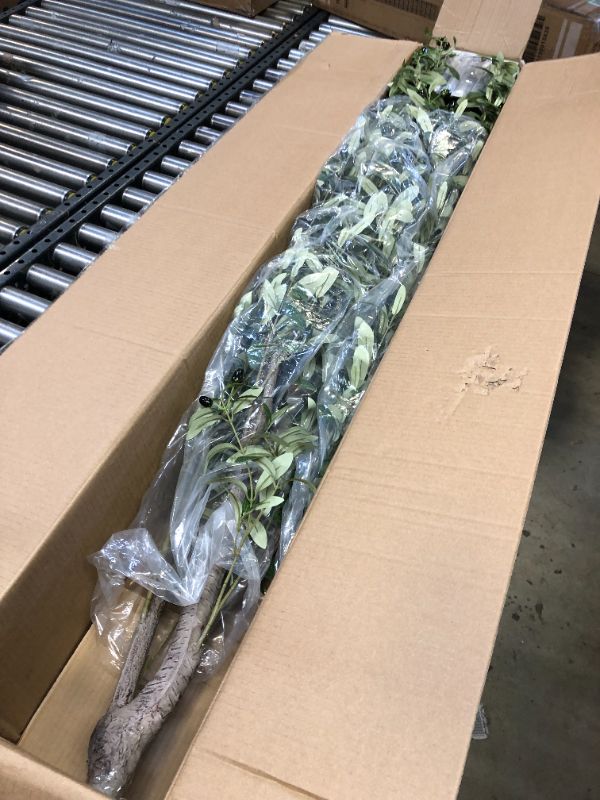 Photo 1 of AfanD Artificial Tree Faux Olive Tree 8ft(92in,3200leaves) Tall Fake Olive Plant in Pot Fake Silk Tree Faux Plants Indoor