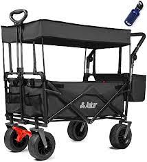 Photo 1 of AUKAR Collapsible Canopy Wagon - Heavy Duty Utility Outdoor Garden Cart - with Adjustable Handles , for Shopping, Picnic, Camping, Sports -