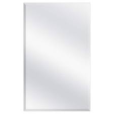 Photo 1 of 24 in. W x 30 in. H Rectangular Frameless Flush Mount Wall Bathroom Vanity Mirror in Silver
