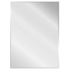 Photo 1 of 24 in. W x 30 in. H Rectangular Frameless Flush Mount Wall Bathroom Vanity Mirror in Silver
