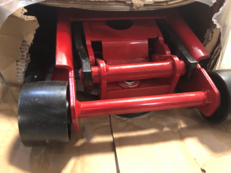 Photo 3 of BIG RED AT84007R Torin Hydraulic Low Profile Service/Floor Jack with Dual Piston Quick Lift Pump, 4 Ton Capacity, Red & T43002A Torin Steel Jack Stands: Double Locking, 3 Ton Capacity, Red, 1 Pair Jack 