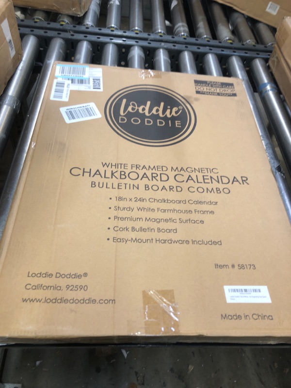 Photo 2 of Loddie Doddie 18x24 White Framed Chalkboard Calendar and Bulletin Combo Board. Includes Chalk Markers, Push-Pins and Magnets. Blackboard - Calendar - Cork Board. Perfect for Organizing Your Space White 18x24