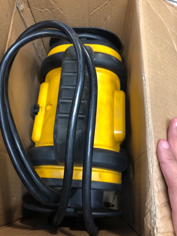 Photo 2 of DEWALT DXAEPS14 1600 Peak Battery Amp 12V Automotive Jump Starter/Power Station with 500 Watt AC Power Inverter, 120 PSI Digital Compressor, and USB Power , Yellow