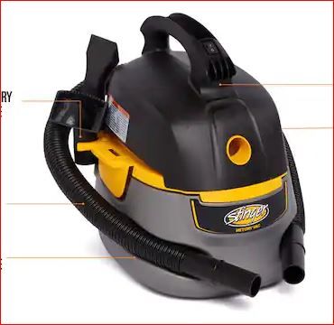Photo 1 of 
2.5 Gallon 1.75 Peak HP Compact Wet/Dry Shop Vacuum with Filter Bag, Hose and Accessories
