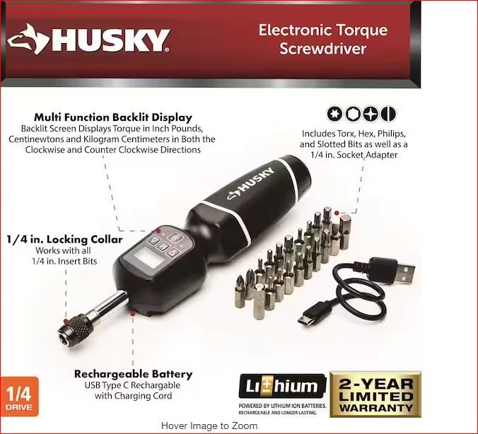 Photo 1 of 8-40 in./lbs. 1/4 in. Drive Electronic Torque Screwdriver
