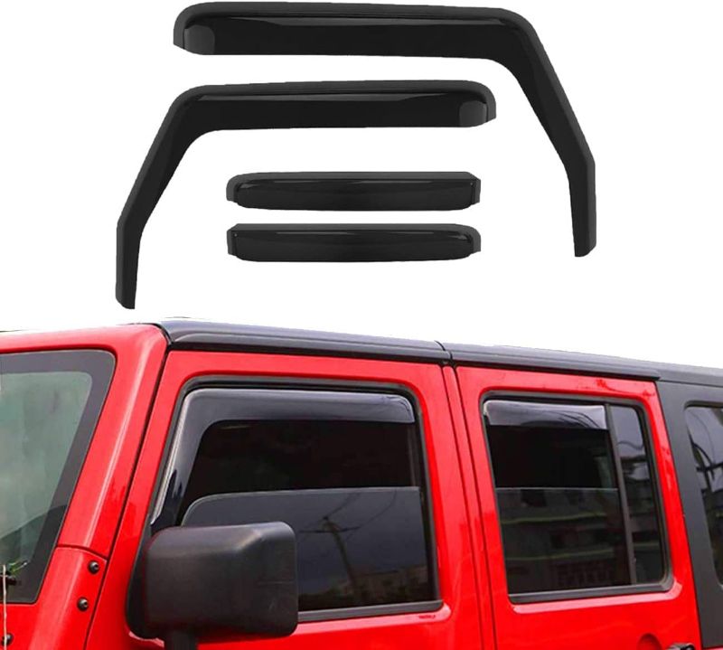 Photo 1 of ALAVENTE Window Rain Guards for Jeep Wrangler JK Side Window Deflectors Window Visors for Jeep JK 2007-2018 4 Door (Not for JL)
