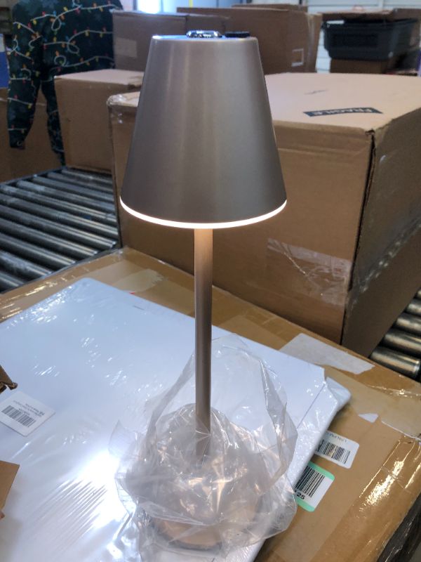 Photo 2 of 4000mAh Rechargeable Battery Desk lamp,3 Level Brightness Night Light, Metal Shell,Minimalist Design, for Couple Dinner/Coffee Table/Restaurant/Bedroom