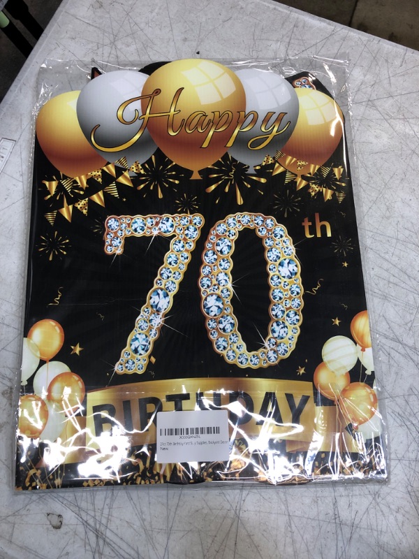 Photo 2 of 2Pcs 70th Birthday Yard Sign Decorations - Happy 70th Birthday Yard Sign & Made in 1953 Lawn Sign, Funny Black Gold Yard Signs with Stakes, Outdoor Party Supplies, Backyard Decor 70th Black Gold