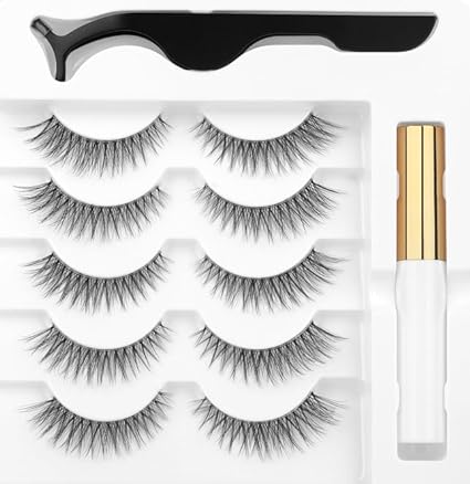 Photo 1 of ( PACK OF 2 ) wiwoseo Mink Lashes Fluffy Strip Eyelashes Cat Eyes Lashes Thick Volume Faux Mink Lashes Looks Like Extension 18MM Natural Wispy Fluffy Lashes 5 Pairs
