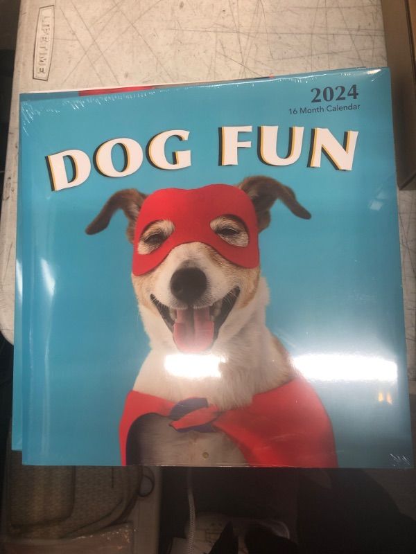 Photo 2 of Dog Fun 2023 Hangable Wall Calendar Monthly - 12" x 24" Open - Cute Costume Dressed Up Playing Puppies Photo Gift - Sturdy Thick Puppy Dogs Photography - Gifting Idea for Secret Santa, Teacher, Adults, Friends, Kids & Coworkers - Large Full Page 16 Months