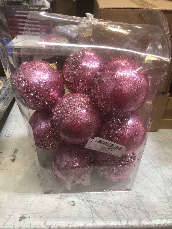 Photo 1 of 12 PCS LARGE ORNAMENTS - PINK 