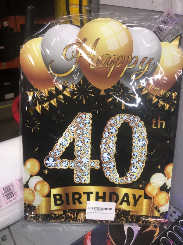 Photo 1 of 2 PCS 40TH BIRTHDAY YARD SIGNS (BLACK GOLD)