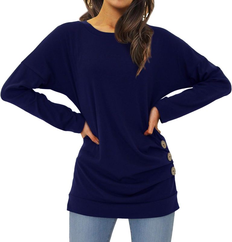 Photo 1 of EASYDWELL Womens Fall Long Sleeve Cotton Loose Comfy Casual Tunic Tops Small

