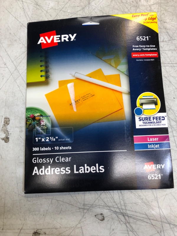 Photo 2 of Avery Clear High Gloss Mailing/Shipping Labels