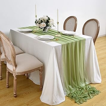 Photo 1 of  Chiffon Table Runners Bulk 10ft,Sheer Table Runners