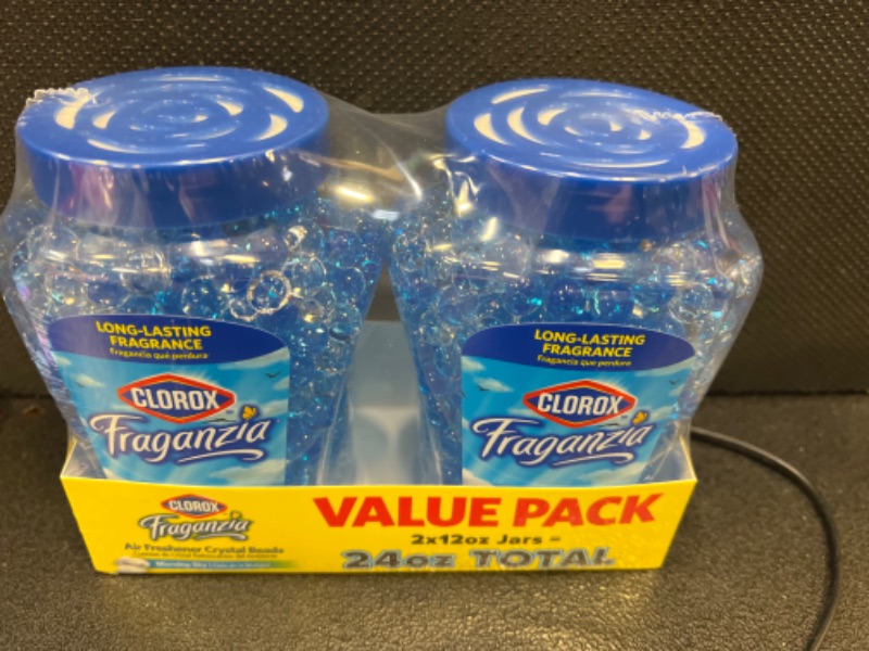 Photo 2 of Clorox Fraganzia Crystal Beads Air Freshener Value Pack | Long-Lasting Air Freshener Beads | Gel Beads Air Freshener in Morning Sky Scent for Home, Bathroom, or Car 12 oz Twin Pack (24 oz Total) Morning Sky 12 Fl Oz (Pack of 2)