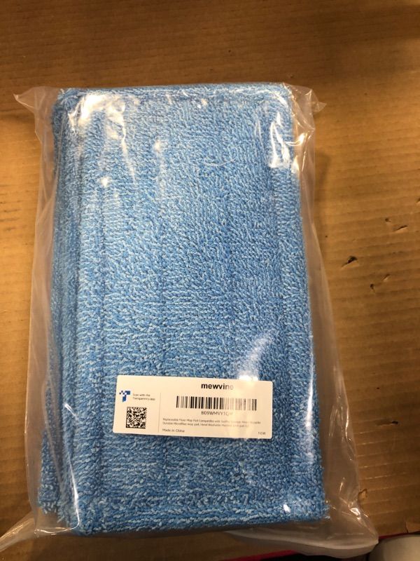 Photo 2 of Replaceable Floor Mop Pad Compatible with Swiffer Sweeper Mops Reusable Durable Microfiber Mop Pad, Hand Washable Machine Wash Pad (Blue-6PCS)