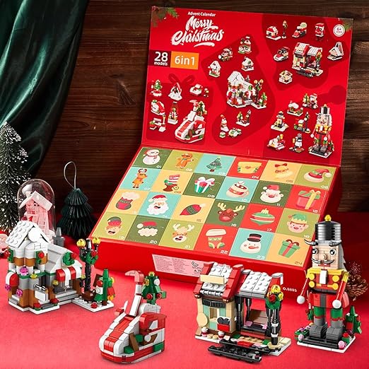 Photo 1 of Christmas Brick Figures Surprise Blind Box 24 Calendar Countdown Gift Box Nutcracker Brick Figures Blind Box