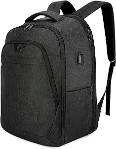Photo 1 of BAGSMART Laptop Backpack for Men Women Travel Backpack with USB Charging Port fits 17.3 Inch Computer Expandable Backpack Large Bookbag for College Work Business Trip,Black