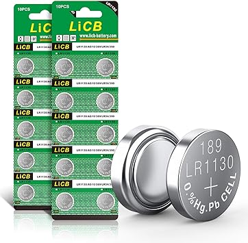 Photo 1 of iCB 20 Pack LR1130 AG10 Battery 1.5V Long-Lasting Alkaline Button Cell Batteries