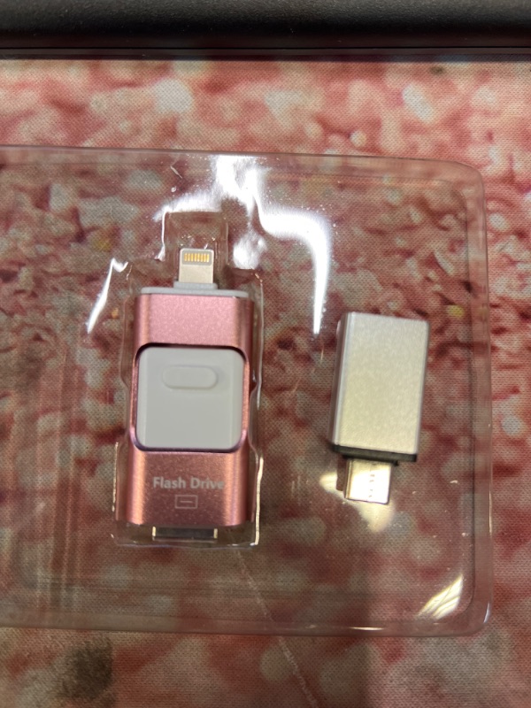 Photo 1 of SCICNCE 128GB Photo Stick for iPhone Flash Drive, USB Memory Stick Thumb Drive External Storage Compatible with iPhone iPad Android Computer (Rose Gold)