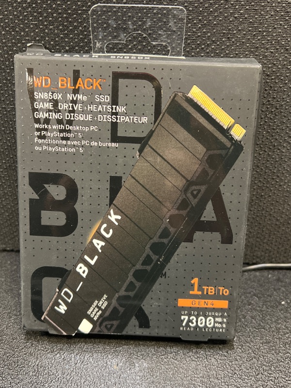 Photo 3 of WD_BLACK 1TB SN850X NVMe Internal Gaming Solid State Drive with Heatsink - Works with Playstation 5, Gen4 PCIe, M.2 2280, Up to 7,300 MB/s - WDS100T2XHE 1TB SSD w/ Heatsink