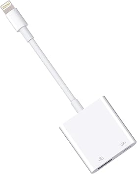 Photo 1 of Lightning to USB Camera Adapter with Charging Port, Lightning Female USB OTG Cable Adapter for Select iPhone,iPad Models Support Connect Camera, Card Reader, USB Flash Drive, MIDI Keyboard,(White)