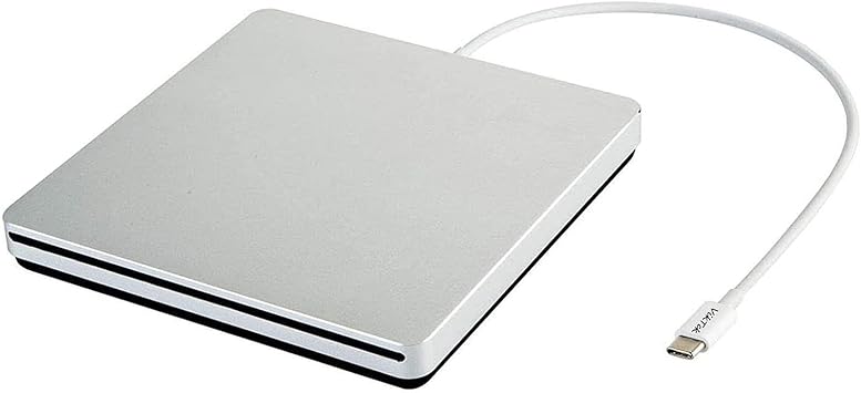 Photo 1 of VikTck USB-C Superdrive External DVD/CD Reader and DVD/CD Burner for Apple-MacBook Air/Pro/iMac/Mini/MacBook Pro/ASUS/ASUS/DELL Latitude with USB-C Port Plug and Play(Silver)