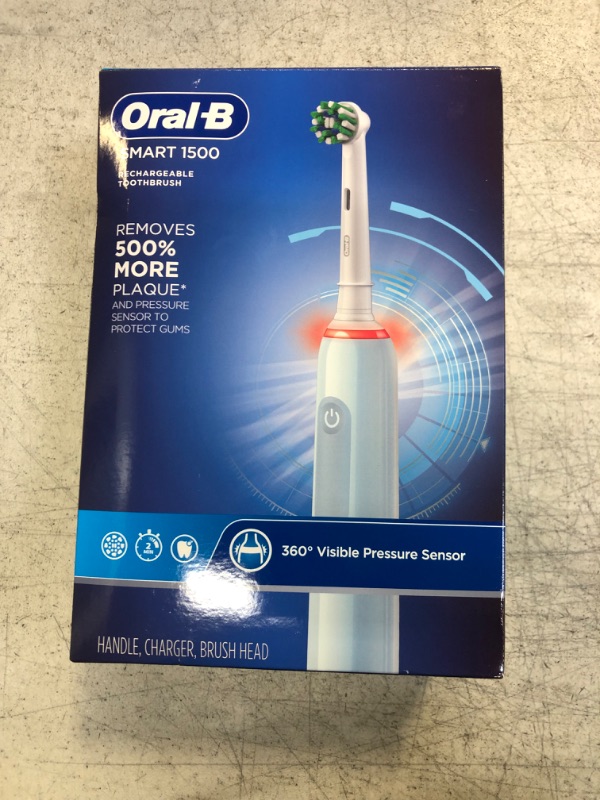 Photo 3 of Oral-B Smart 1500 Electric Power Rechargeable Battery Toothbrush, Blue Blue 1 Count (Pack of 1)