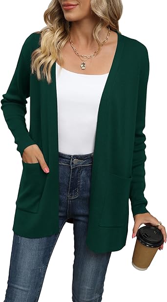 Photo 1 of LILBETTER Womens Casual Lightweight Long Sleeve Open Front Cardigan Sweaters with Pockets
SIZE M 