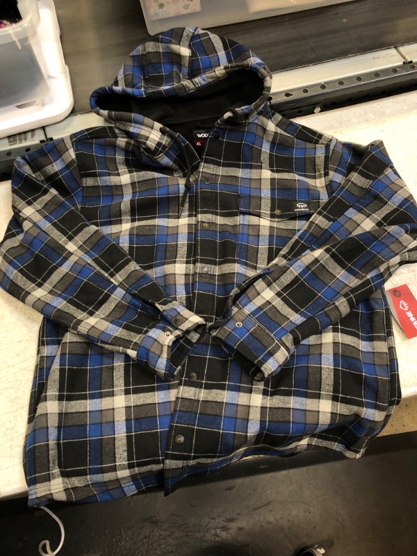 Photo 1 of Blue Flannel Hoodie Jacket XL