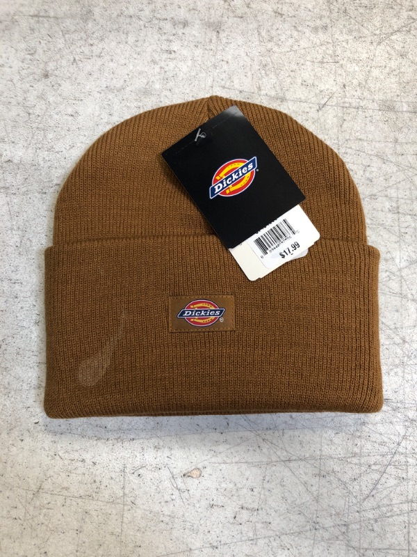 Photo 2 of Dickies Men's Acrylic Cuffed Beanie Hat Brown Duck One Size