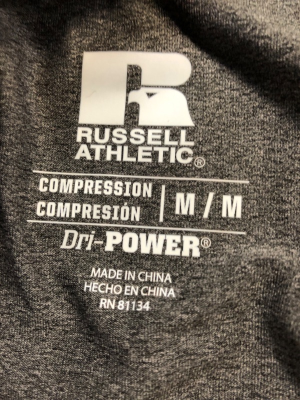 Photo 3 of ( PACK OF 2 ) Russell Athletic Mens Dri-Power 9 Inch Compression Short, Black Heather, Medium
