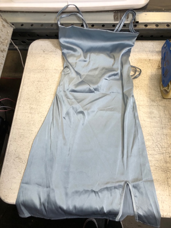 Photo 1 of Blue Satin Dress XS
