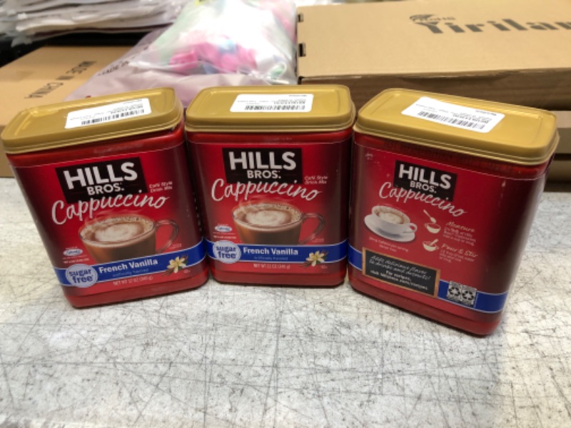 Photo 2 of ++PACK OF 3++ Hills Bros Cappuccino, Sugar-Free French Vanilla, 12 Ounce