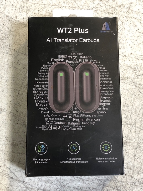 Photo 2 of +++FACTORY SEALED++ Timekettle WT2 Plus Language Translator - Supports 40 Languages & 93 Accents, Voice Translator Earbuds, Wireless Bluetooth Translator with APP, Real Time Translation, Fit for iOS & Android
