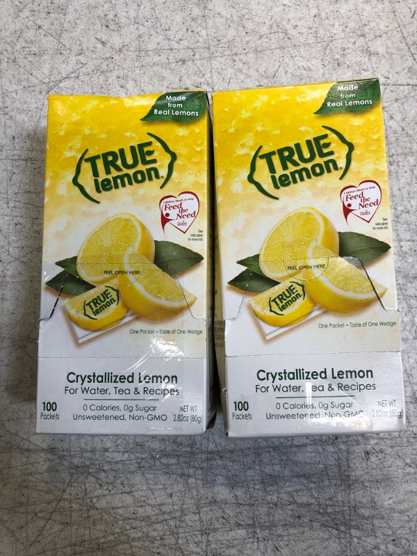 Photo 2 of +++PACK OF 2++ (100 Packets) True Lemon Sugar Free, On-The-Go, Caffeine Free Powdered Drink Mix