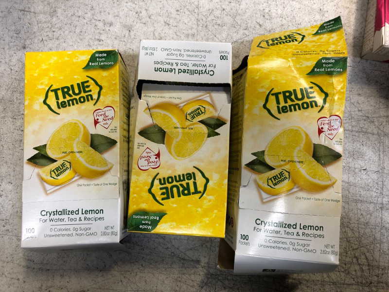 Photo 2 of +++PACK OF 3+++ (100 Packets) True Lemon Sugar Free, On-The-Go, Caffeine Free Powdered Drink Mix