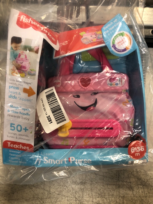 Photo 2 of Fisher-Price Smart Purse Learning Toy with Lights, Smart Stages Educational Content for Baby and Toddler Dress Up, Pink?