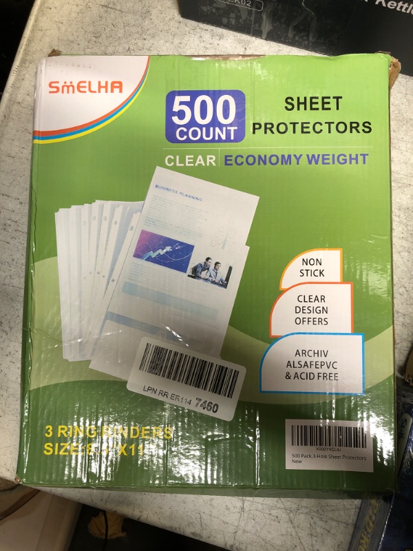 Photo 2 of Sheet Protectors 500 Page,Page Protector 8.5" x 11" ?Upgraded Thick Material,for 3 Ring Binder, Top Loading Paper Protector with Reinforced Holes,Holds Multiple Sheets?Letter Size, … 500 PACK