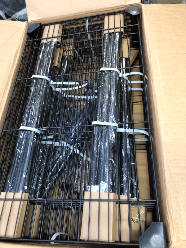 Photo 1 of XIOFIO Heavy Duty Garment Rack, Metal Clothing Rack with 3 Hanging Rods and 6 Adjustable Shelves, Freestanding Open Wardrobe Organizer for Hanging Clothes,54"L x 16.5"W x 76.7"H Max Load 600LBS, Black