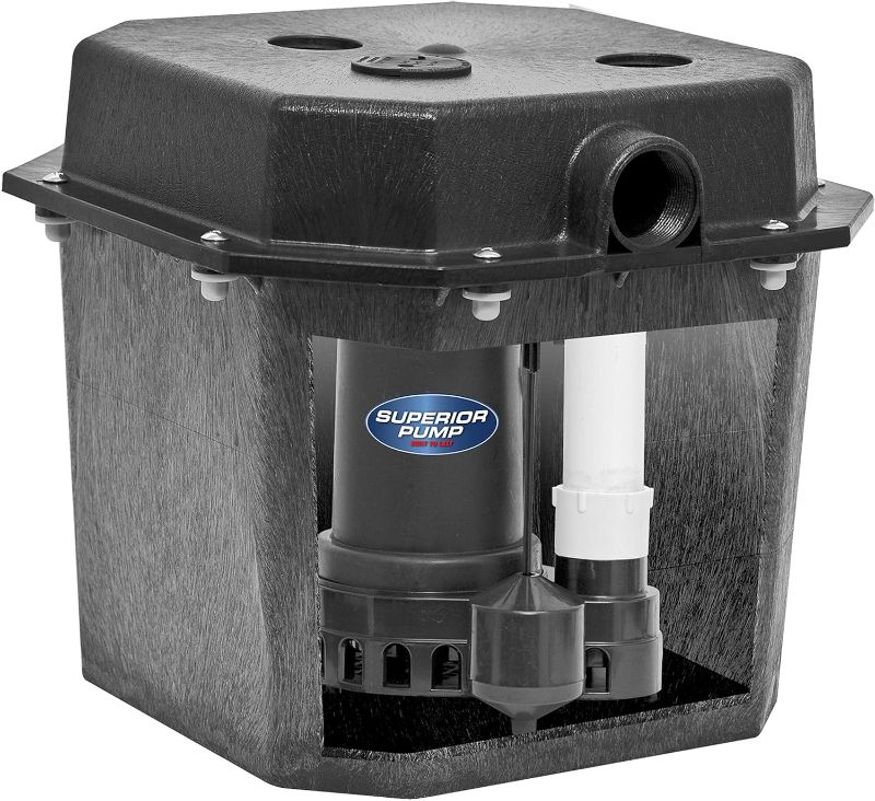 Photo 1 of Superior Pump 92072-U 1/3 HP Remote Sink Drain Pump System, Black
