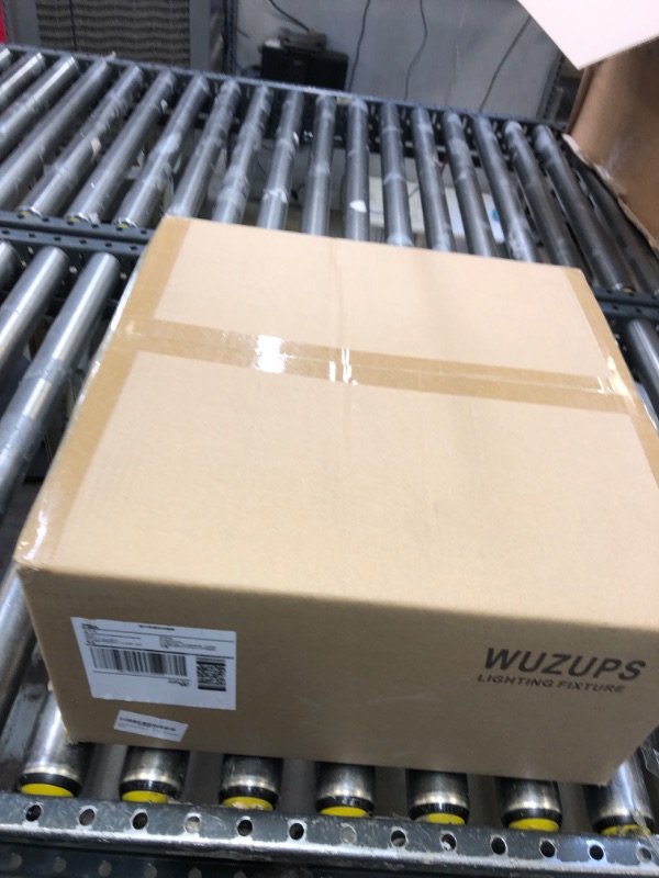 Photo 1 of WUZUPS Chandelier Rustic Farmhouse Industrial Round Ceiling Pendant LED Light Fixture with Clear Glass Shades for Dining Room Kitchen Island Foyer Entryway, H 17" x W 13.4", E26 Base, Black Pendant Light, Black