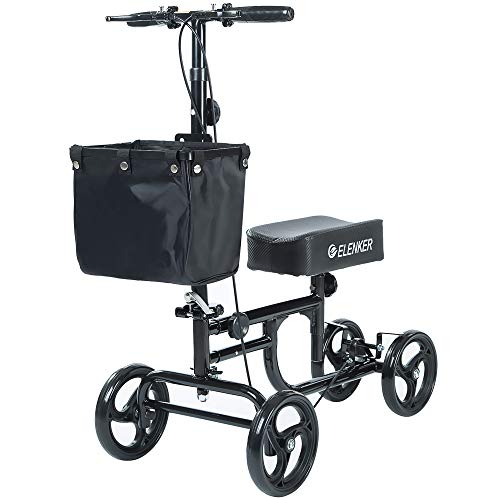 Photo 1 of 713382204569ELENKER Steerable Knee Walker Deluxe Medical Scooter for Foot Injuries Compact Crutches Alternative Black

