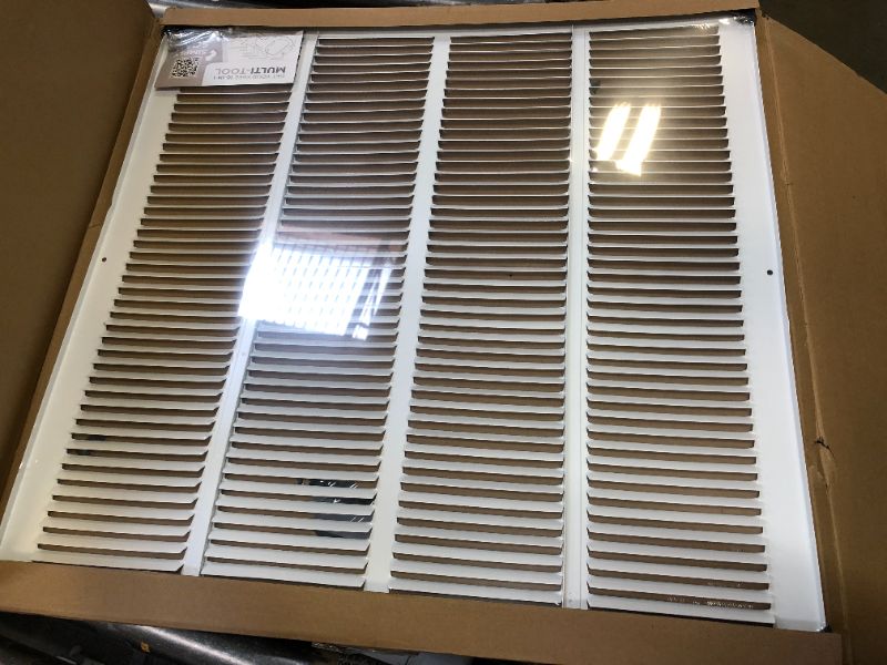 Photo 2 of 22" x 22" Return Air Grille - Sidewall and Ceiling - HVAC Vent Duct Cover Diffuser - [White] [Outer Dimensions: 23.75w X 23.75"h] 22 x 22 White