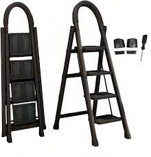 Photo 1 of 4-Step Ladder,Herringbone Ladder,Retractable,Portable,Thickened Outdoor Multifunctional Ladder,Adult Folding Ladder Stool with Anti Slip Pedals,220 Pounds Load-Bearing CapacityBlack
